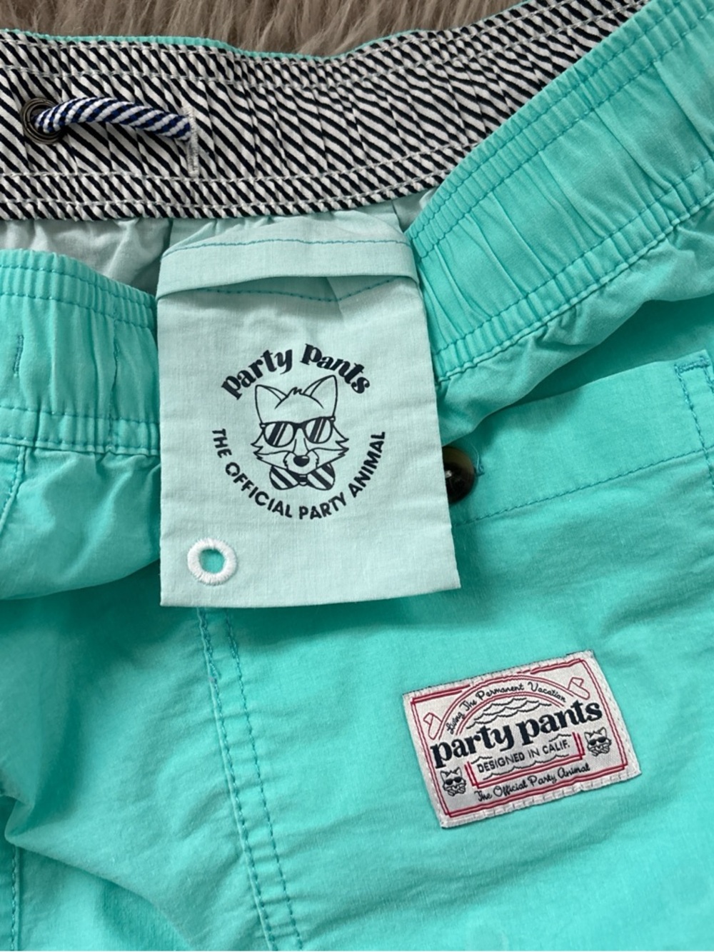 Vibrant Teal Men's Swim Trunks - Picture 6 of 6